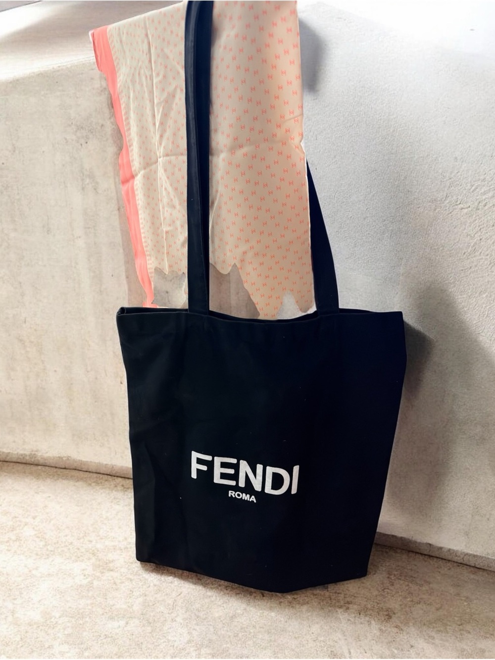 Fendi VIP Black Canvas Tote Bag